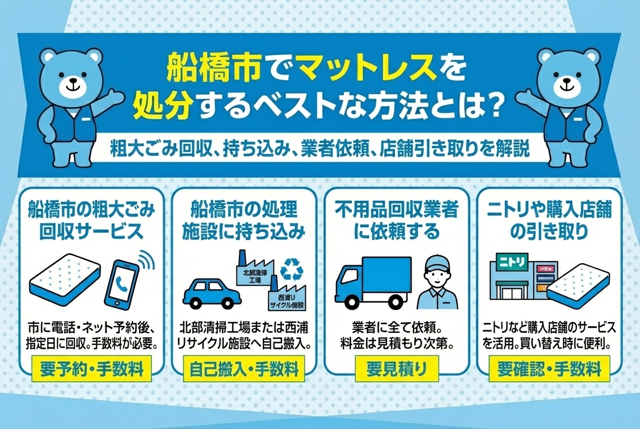 船橋市でマットレスを処分する方法