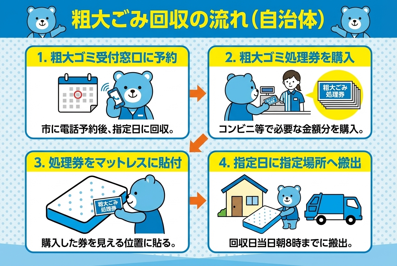 土浦市の粗大ゴミ回収の流れ(自治体)