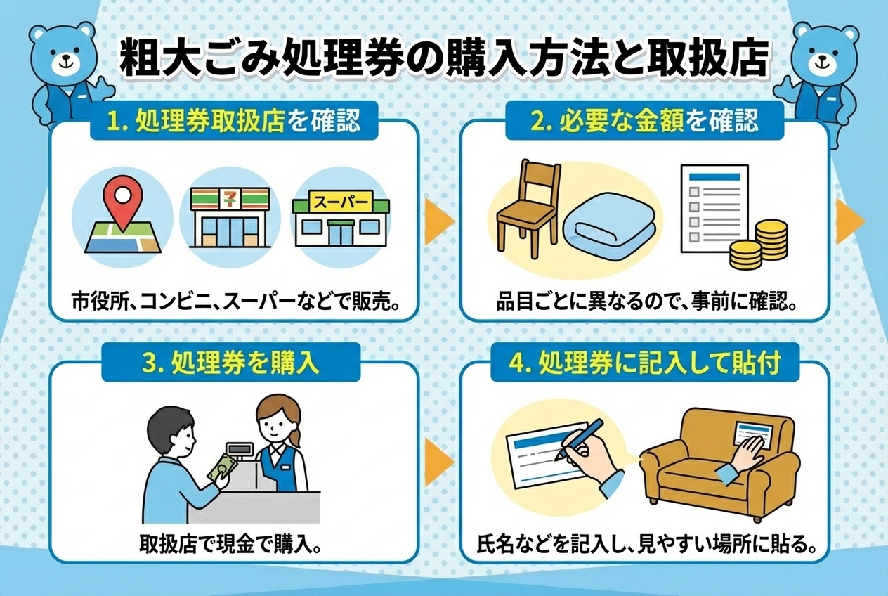 つくば市の粗大ゴミ処理券の購入方法と取扱店